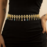 Bohemian Woman Waist Chain Decoration Metal Carved Belt