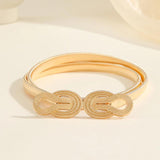 Women's Metal Spring Waist Chain Double Buckle Elastic Belt