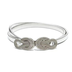 Women's Metal Spring Waist Chain Double Buckle Elastic Belt