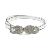 Women's Metal Spring Waist Chain Double Buckle Elastic Belt