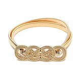 Women's Metal Spring Waist Chain Double Buckle Elastic Belt