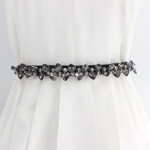 Elegant Rhinestone Waist Chain for Dress Coats