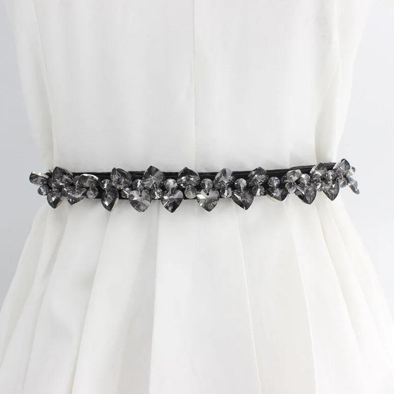 Elegant Rhinestone Waist Chain for Dress Coats