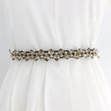 Elegant Rhinestone Waist Chain for Dress Coats