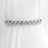 Elegant Rhinestone Waist Chain for Dress Coats