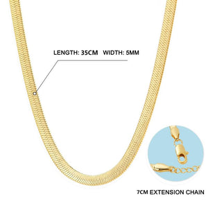 Snake Chain Choker Necklace 14K Plated Women Jewelry
