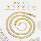 Snake Chain Choker Necklace 14K Plated Women Jewelry