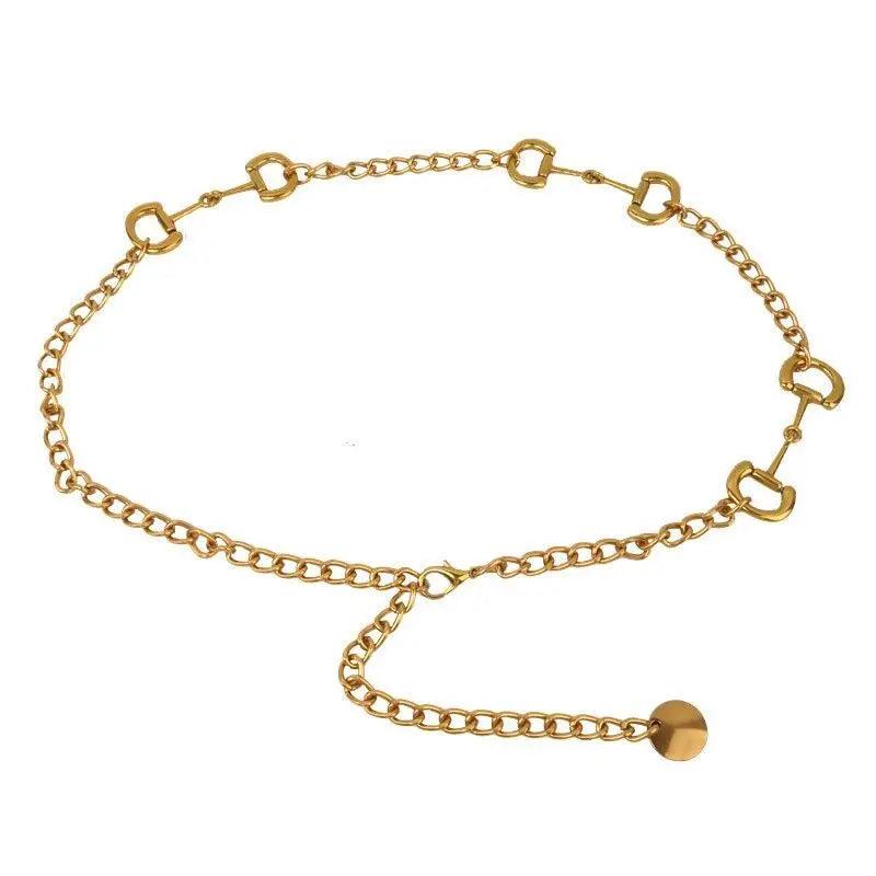 Horsebit Metal Chain Belt Lock Pendant Waist Chain Body Dress