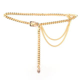 Metal Belt Chain for Women Silver Waist Chain High Waist Body Chain