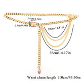 Metal Belt Chain for Women Silver Waist Chain High Waist Body Chain