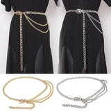Metal Belt Chain for Women Silver Waist Chain High Waist Body Chain
