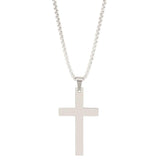 Sleek 316L Stainless Steel Cross Necklace Men Chain Punk Silver Pendant