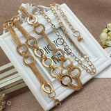 Golden Thin Belt Metal Ring Decorative Waist Chain for Female
