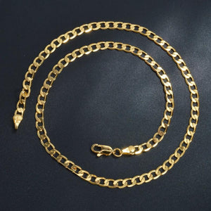 Copper Chain Necklace 18/22 Inches 4MM Link Cuban Chain Choker Hip Hop Jewelry