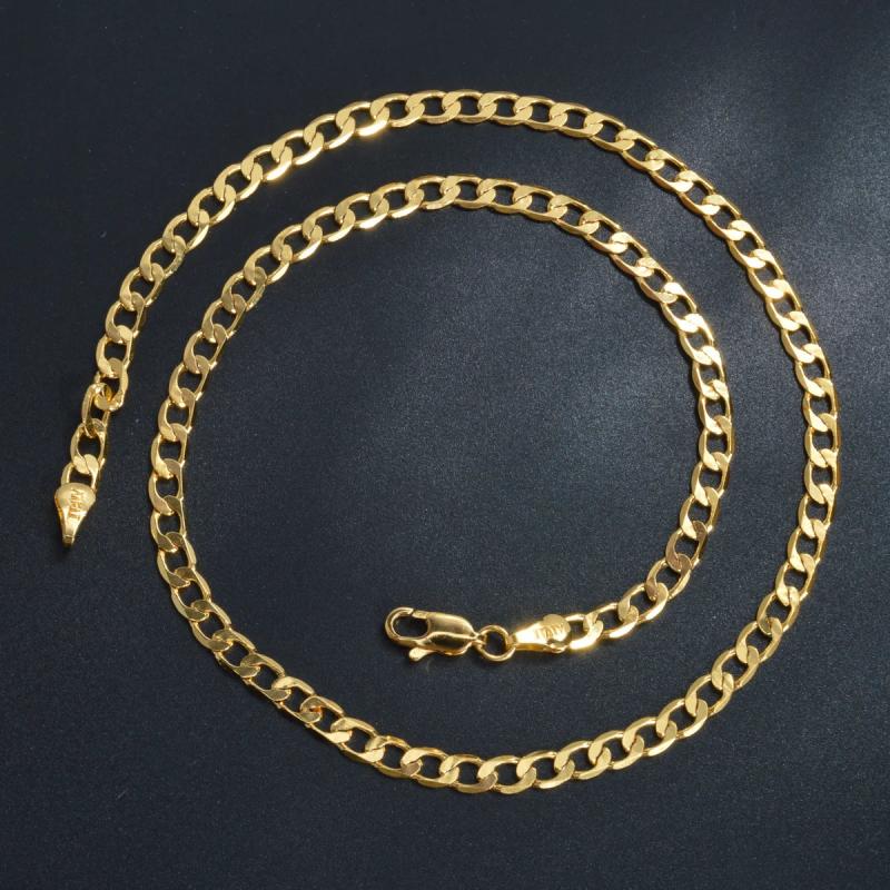 Copper Chain Necklace 18/22 Inches 4MM Link Cuban Chain Choker Hip Hop Jewelry