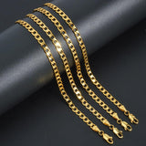 Copper Chain Necklace 18/22 Inches 4MM Link Cuban Chain Choker Hip Hop Jewelry