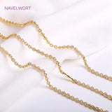 18K Plated Brass O Thin Chain for Bracelet Necklace Making Supplies