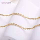 18K Plated Brass O Thin Chain for Bracelet Necklace Making Supplies
