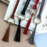 Tassel Ring Knitted Waist Chain Lady Belt for Women Dress Decoration