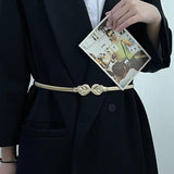 Elastic Bowknot Waist Belt for Women Dress Decor