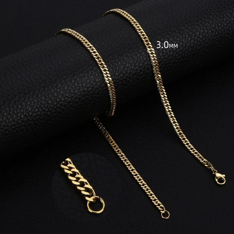 SGMAN Double Mill Chain Necklace Stainless Steel Jewelry Gift