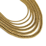 SGMAN Double Mill Chain Necklace Stainless Steel Jewelry Gift