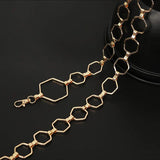 Geometric Waist Chain for Women Silver Metal Belt Adjustable Dress Waistband