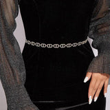 Wind Rhinestones Metal Waist Chain Dress Belt High Sparkle