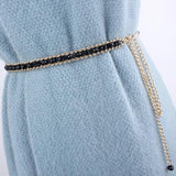 Rhinestone Metal Waist Chain Belt for Women Dress