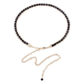 Rhinestone Metal Waist Chain Belt for Women Dress