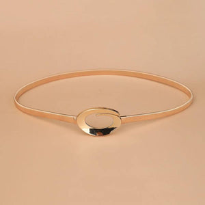 Metal Pin Buckle Elastic Belt for Women Dress Shirt Thin Waist Chain