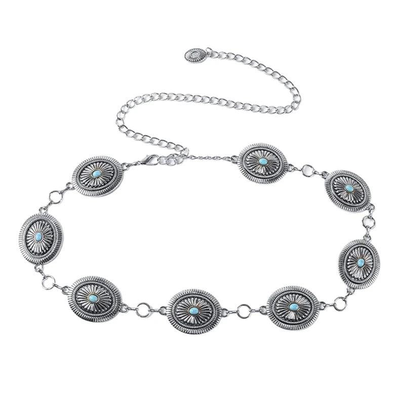Turquoise Buckle Waist Belt for Girls