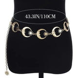 Vintage High Waist Chain Gothic Moon Silver Pendant