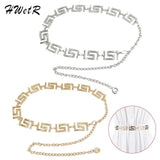 Metal Geometric Waist Chain Adjustable Belt Body Chain Jewelry For Women