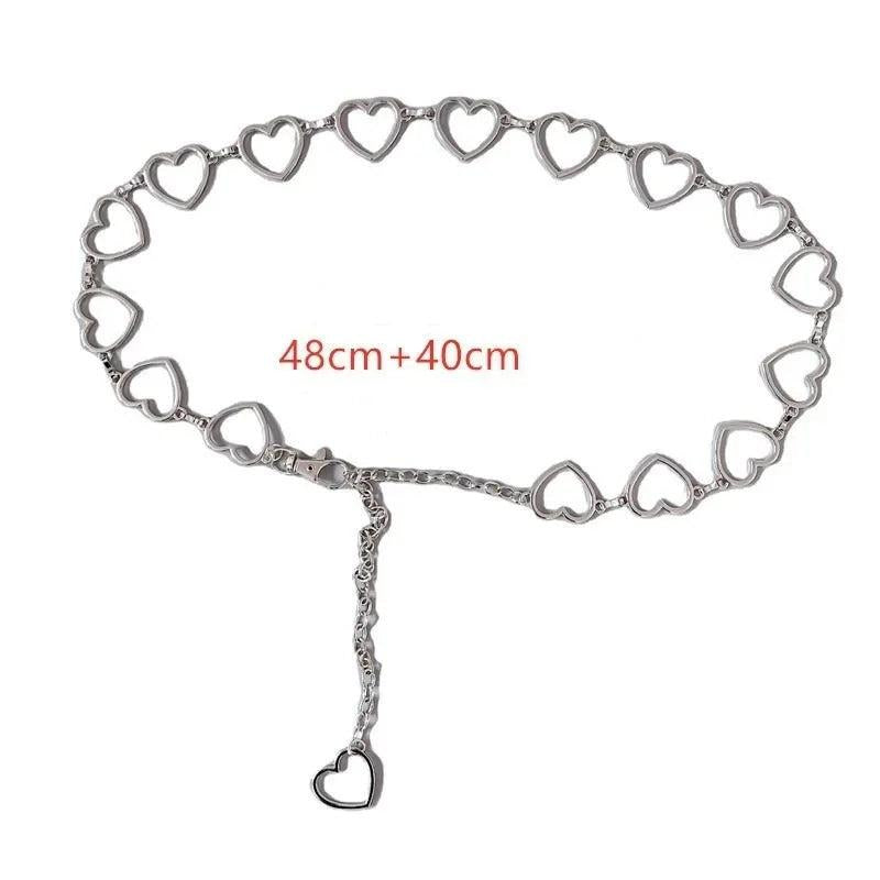 Women's Heart Shaped Metal Waist Chain Belt