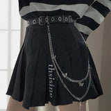 Hip Hop Silver Cross Waist Chain Double Layer Belly Chain Pants Belt