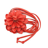 Women Floral Waist Chain Big Flower Decorative Rope Belts Bohemian Tass