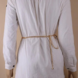 Metal Chain Star Leather Belt Waistband for Dress Jeans Pants