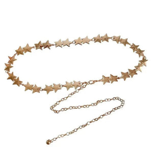 Women Body Chain Stars Waist Chain Belt Adjustable Waist Chain Belly Chain