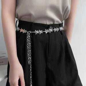 Women Body Chain Stars Waist Chain Belt Adjustable Waist Chain Belly Chain