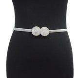 Women's Double Round Buckle Waist Chain for Skirt and Coat