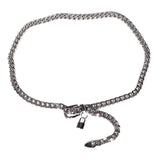 Metal Chain Belt Lock Pendant Waist Chain Silver Body Dress Mini Woman