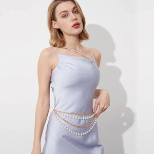 Women's Pearl Waist Chain Thin Belt Body Jewelry