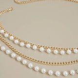 Women's Pearl Waist Chain Thin Belt Body Jewelry