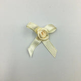 100Pcs Mini Silk Rose Head Ribbon Satin Ribbon Flower DIY Wedding Bow Appliques