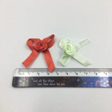 100Pcs Mini Silk Rose Head Ribbon Satin Ribbon Flower DIY Wedding Bow Appliques