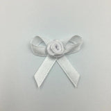 100Pcs Mini Silk Rose Head Ribbon Satin Ribbon Flower DIY Wedding Bow Appliques