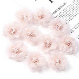 10PCS 4.5CM Organza Hibiscus Yarn Flower DIY Clothing Accessories