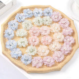 10PCS 4.5CM Organza Hibiscus Yarn Flower DIY Clothing Accessories