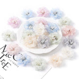 10PCS 4.5CM Organza Hibiscus Yarn Flower DIY Clothing Accessories
